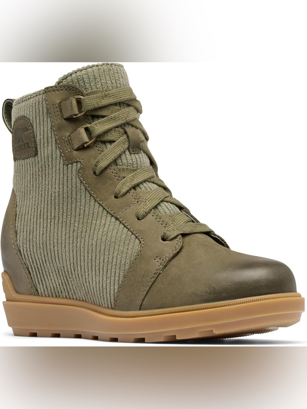 Sorel Olive Green Evie II Wedge waterproof Ankle Booties size 5.5 BNIB